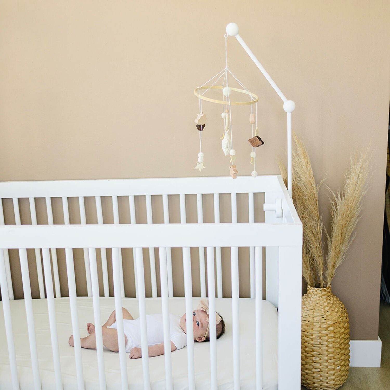 White Crib Mobile Hanger