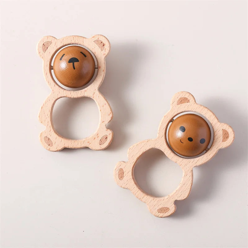 Wooden Bear Grasping Rattle