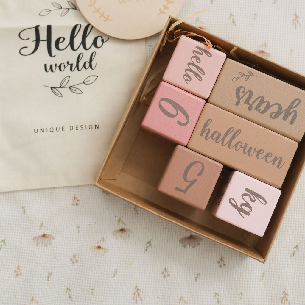 Firsts Forever Milestone Blocks, Pink