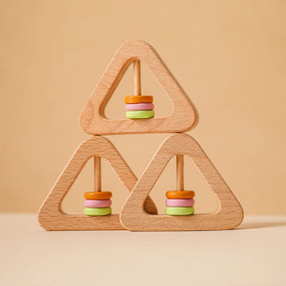 Wooden Triangle Grasping Rattle