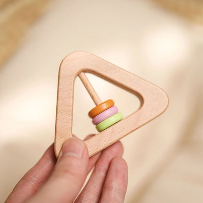 Wooden Triangle Grasping Rattle