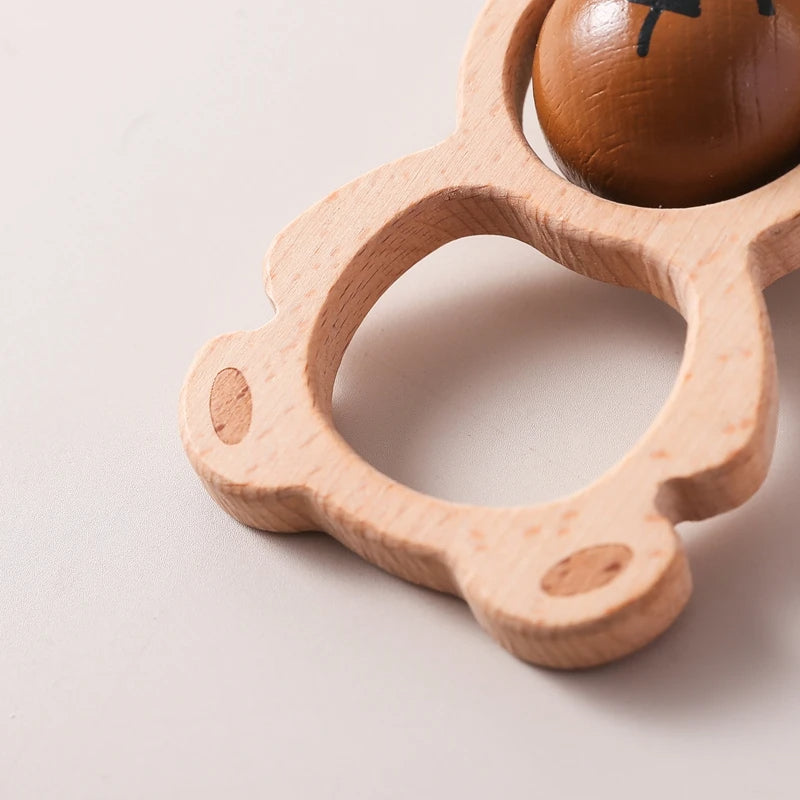 Wooden Bear Grasping Rattle