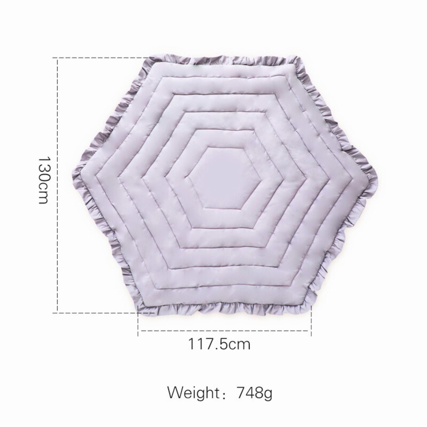 Plush Gray Hexagon Baby Playmat