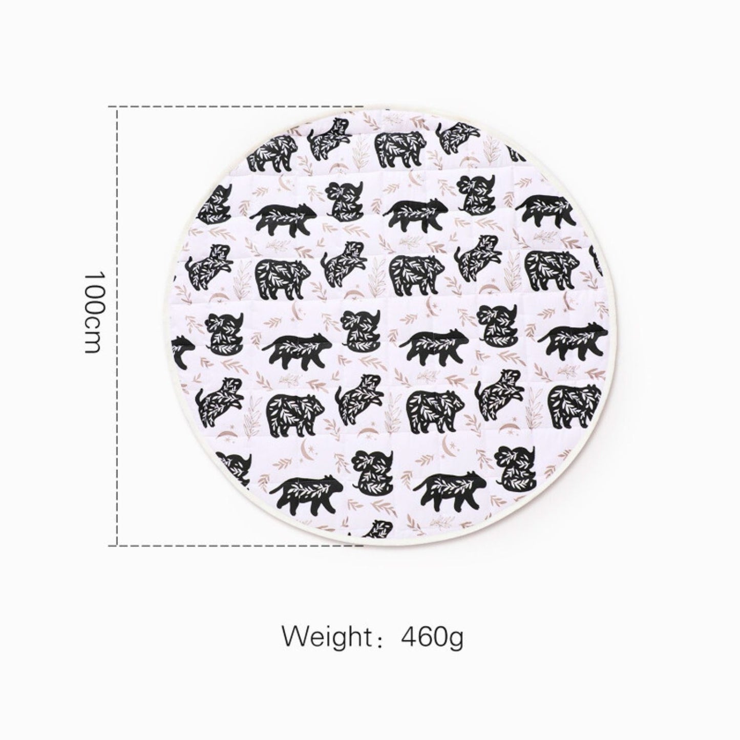 Non-toxic, hypoallergenic, Soft and cushioned baby playmat color black and white bears machine washable measurements