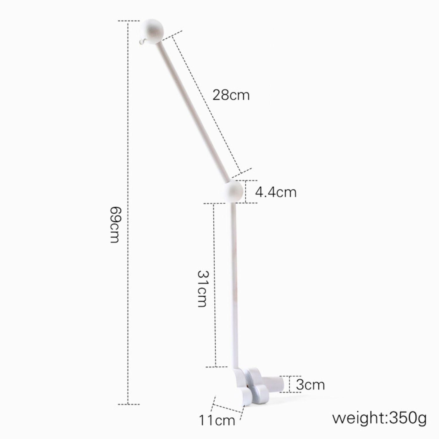 Wooden baby mobile hanger white measurements