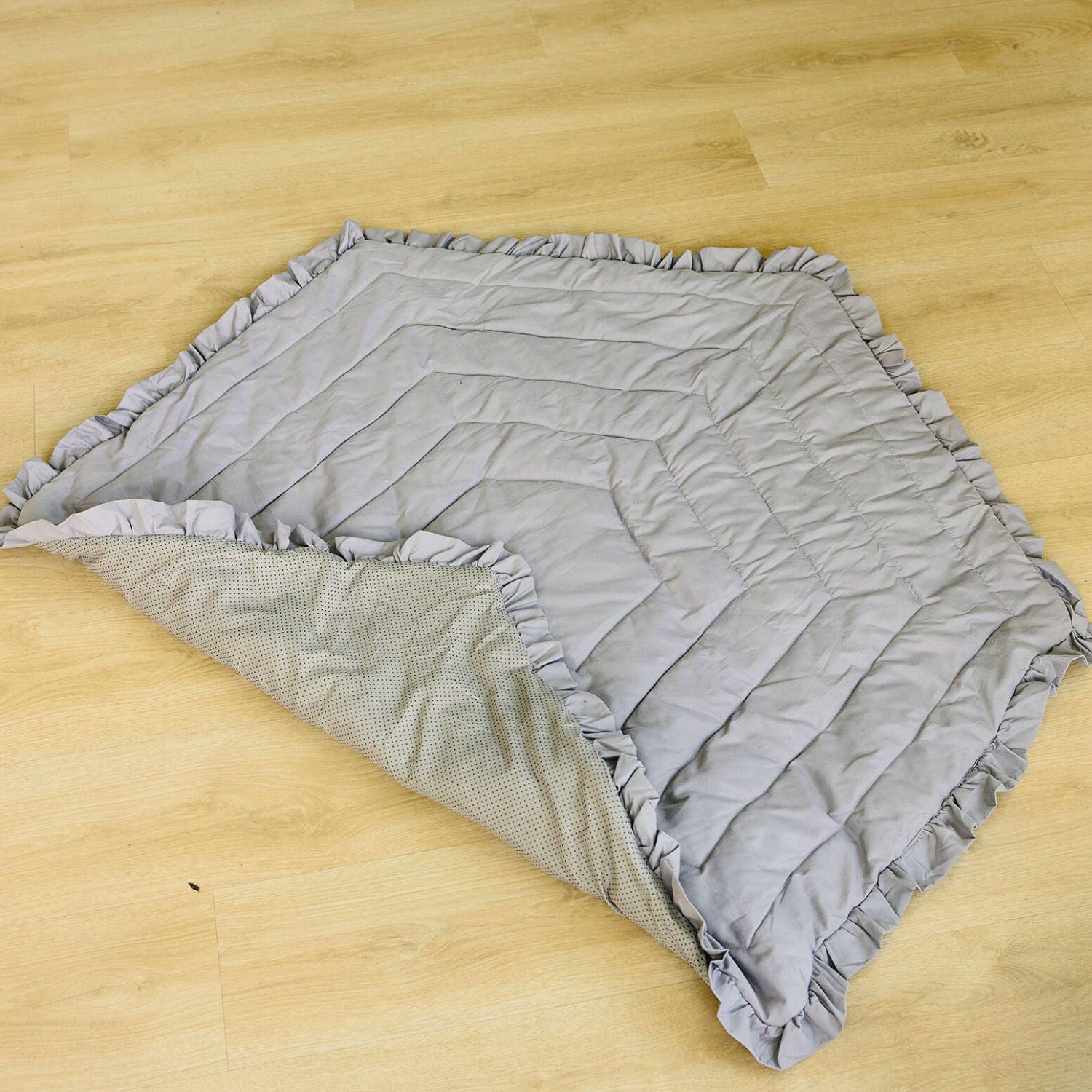 Plush Gray Hexagon Baby Playmat