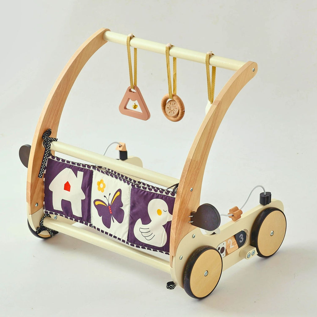 2-in-1 Wooden Baby Walker & Play Gym